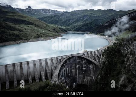 Barrage du lac de Roselend Banque D'Images