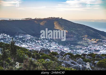 Vue depuis Table Mountain, Platteklip gorge Trail, Cape Town, Afrique du Sud, Afrique Banque D'Images