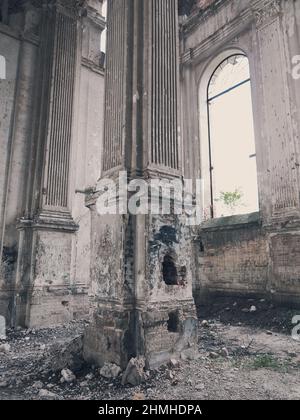 Ruines de l'ancienne église luthérienne d'Odessa, Ukraine. Bâtiment historique en 1803 construit les premiers colons allemands détruits par des vandales du prolétariat pendant Banque D'Images