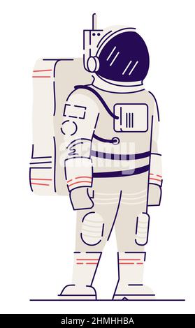 Prêt pour l'espace de voyage semi-plat RVB vecteur couleur Illustration de Vecteur