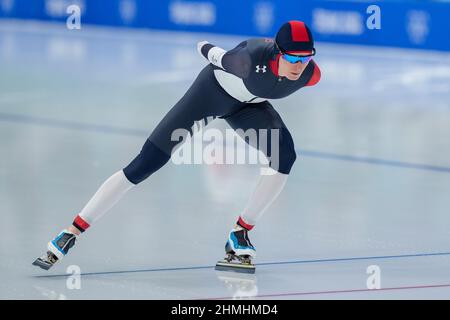 Pékin, Chine. 10th févr. 2022. BEIJING, CHINE - FÉVRIER 10: Martina Sablikova, de la République tchèque, en compétition sur les 5000m femmes lors des Jeux Olympiques de Beijing 2022 au National Speed Skating Oval le 10 février 2022 à Beijing, Chine (photo de Douwe Bijlsma/Orange Pictures) NOCNSF crédit: Orange pics BV/Alay Live News Banque D'Images