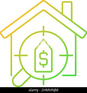 Icône de vecteur linéaire de gradient des services de recherche de maison Illustration de Vecteur