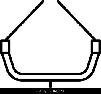 Icône de siège alpiniste. Contour en gras avec largeur de contour modifiable. Illustration vectorielle. Illustration de Vecteur