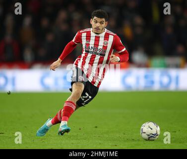 Sheffield, Angleterre, le 9th février 2022. Morgan Gibbs-White de Sheffield Utd lors du match de championnat Sky Bet à Bramall Lane, Sheffield. Le crédit photo devrait se lire: Simon Bellis / Sportimage Banque D'Images