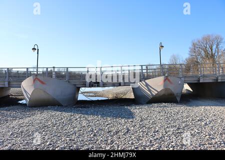 Ponte delle barche (pont de bateaux) sur le Ticino Banque D'Images