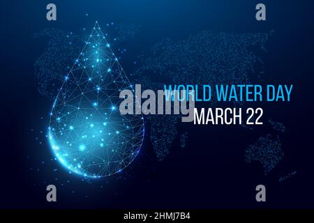 Concept de la Journée mondiale de l'eau. Modèle de bannière avec faible goutte d'eau en polyéthylène. Illustration vectorielle Illustration de Vecteur