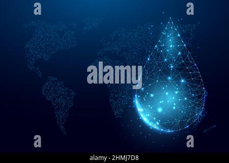 Concept de la Journée mondiale de l'eau. Modèle de bannière avec faible goutte d'eau en polyéthylène. Illustration vectorielle Illustration de Vecteur