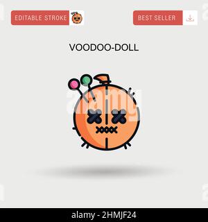 Voodoo-poupée simple icône de vecteur. Illustration de Vecteur