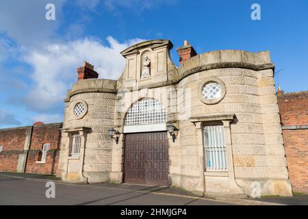 Entrée principale de la prison de Shrewsbury à Shropshire, Royaume-Uni Banque D'Images