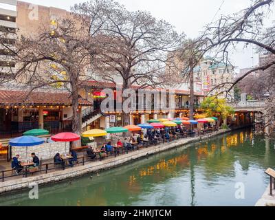 Texas, 2 2022 FÉVRIER - vue sur le Riverwalk Banque D'Images