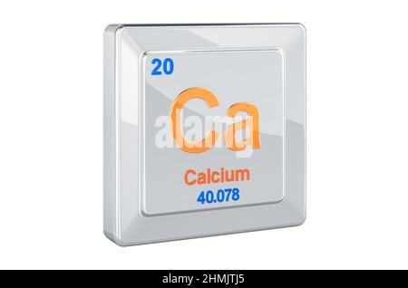 Ca Calcium, élément chimique signe. Le rendu 3D isolé sur fond blanc Banque D'Images