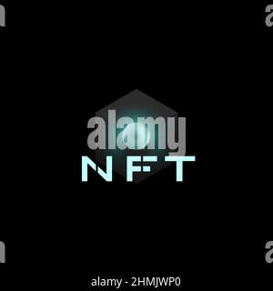 NFT non fongible jeton scrypto art sur fond abstrait coloré. Payez pour des objets de collection uniques dans les jeux ou l'article 3D rend les objets de collection NFT crypto-art Banque D'Images