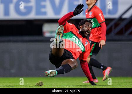 NIJMEGEN, PAYS-BAS - FÉVRIER 10 : poney Wilfried de NEC Nijmegen pendant le match de la coupe TOTO KNVB entre NEC Nijmegen et les aigles Vas-y à Goffertstadion le 10 février 2022 à Nimègue, pays-Bas (photo de Broer van den Boom/Orange Pictures) Credit: Orange pics BV/Alay Live News Banque D'Images