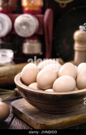 Oeufs de poulet du Brésil, oeufs de poulet, sans additifs chimiques Banque D'Images