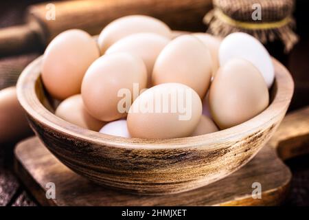 Oeufs de poulet du Brésil, oeufs de poulet, sans additifs chimiques Banque D'Images