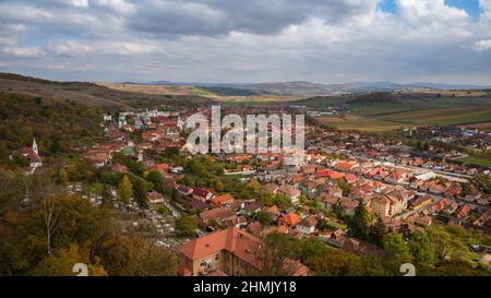 Rupea Town en automne, Brasov, Roumanie Banque D'Images