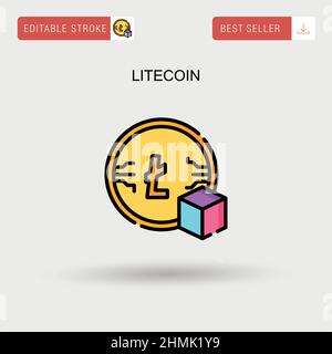 Icône vecteur simple Litecoin. Illustration de Vecteur