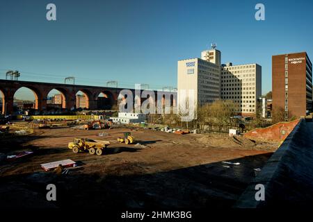 Gare routière de Stockport, Willmott Dixon Construction Ltd un contrat de plusieurs millions de livres pour la livraison d'un nouvel échangeur de transport dans le centre-ville de Stockport Banque D'Images