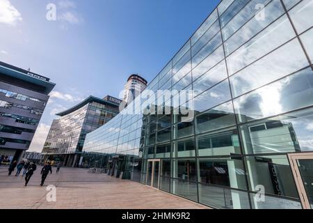 Dock 10 et BBC Building, MediaCity, Salford Quays. Banque D'Images