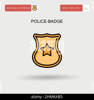 Icône de vecteur simple de badge de police. Illustration de Vecteur