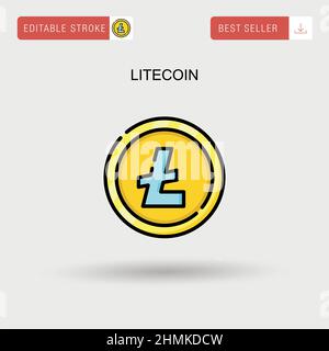 Icône vecteur simple Litecoin. Illustration de Vecteur