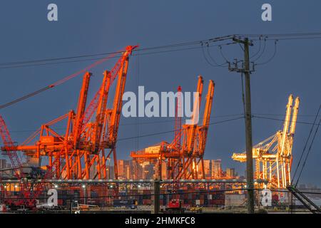 Port Metro Vancouver, Vanterm Container terminal, Vancouver (Colombie-Britannique), Canada Banque D'Images