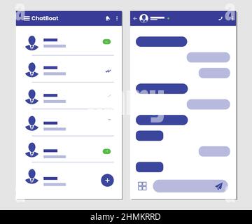 interface utilisateur mobile de l'application de chat moderne Illustration de Vecteur