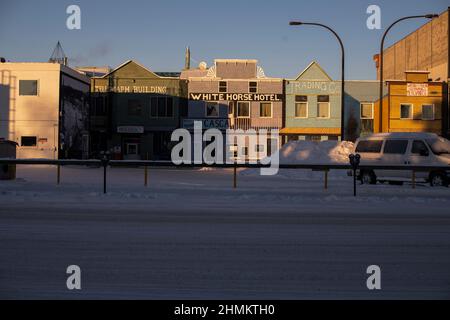 Édifices du patrimoine à Whitehorse, Yukon, Canada Banque D'Images