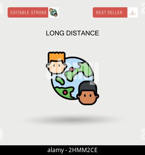 Icône de vecteur simple longue distance. Illustration de Vecteur
