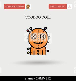 Voodoo poupée simple icône de vecteur. Illustration de Vecteur