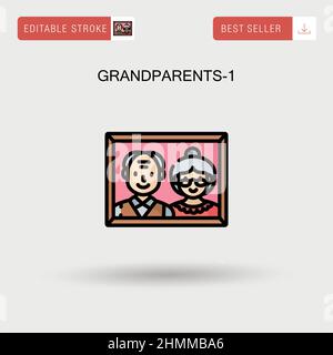 Grand-parents-1 icône vecteur simple. Illustration de Vecteur