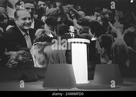 Lyon (centre-est de la France) : rencontre de Jacques Chirac, candidat à l'élection présidentielle de 2002 (2002/04/25) Banque D'Images