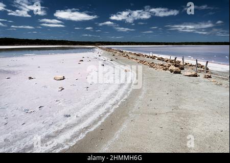 Lac Salt dans le parc national de Coorong. Banque D'Images