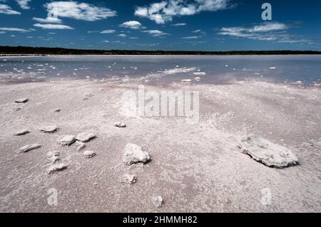 Lac Salt dans le parc national de Coorong. Banque D'Images