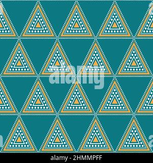 Triangle jaune blanc Aztec sur fond bleu. Illustration vectorielle Illustration de Vecteur