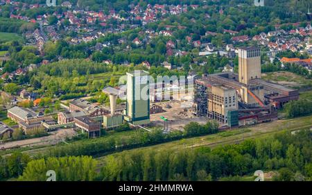 Vue aérienne, ancienne colliery DSK Lippe, Egonstraße, frontière de la ville à Gelsenkirchen, Westerholt, Hassel, Gelsenkirchen, région de Ruhr, Rhénanie-du-Nord-Westphalie Banque D'Images