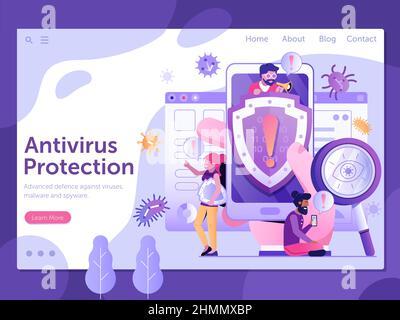 Bannière protection contre les virus mobiles et cybersécurité Illustration de Vecteur