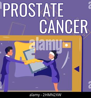 Inspiration montrant le signe cancer de la prostate. Photo conceptuelle cancer qui se produit dans la glande des collègues du système reproducteur masculin construire un nouveau projet Banque D'Images