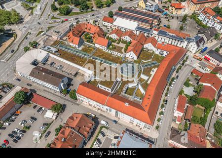 Vue aérienne de Deggendorf sur le Danube en Basse-Bavière Banque D'Images