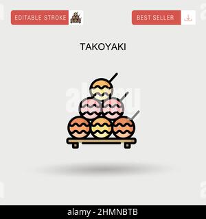 Icône de vecteur simple takoyaki. Illustration de Vecteur