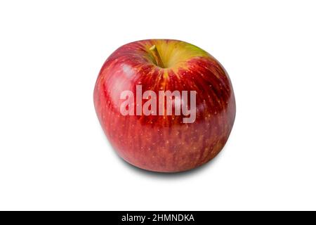 Pomme rouge juteuse isolée sur blanc Banque D'Images