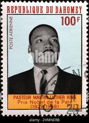 Martin Luther King Jr. Sur le timbre de Dahomey Banque D'Images