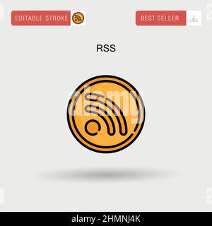 Icône de vecteur simple RSS. Illustration de Vecteur
