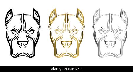 illustration de la tête de chien pitbull. Bon usage pour symbole, mascotte, icône, avatar, tatouage, T-shirt, logo ou tout autre motif que vous voulez. Illustration de Vecteur
