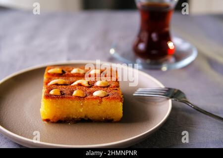 Sambali, dessert turc traditionnel d'Izmir. Banque D'Images