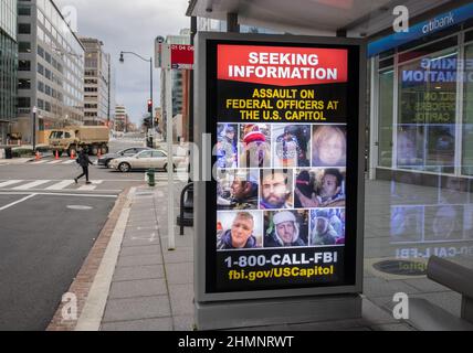 WASHINGTON, D.C., le 16 janvier 2021: Une demande d'information sur les émeutes au Capitole des États-Unis le 6 janvier 2021 est présentée à Washington, D.C. Banque D'Images