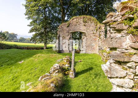 Les ruines de l'abbaye cistercienne de Saddell sur la péninsule de Kintyre, Argyll & Bute, Écosse Royaume-Uni Banque D'Images