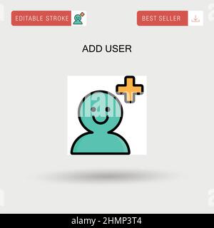 Ajouter une icône de vecteur simple utilisateur. Illustration de Vecteur