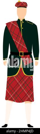 Homme en écossais folk robe kilt - illustration vectorielle Illustration de Vecteur