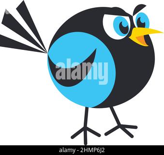 Joli motif de dessin animé Magpie simple Illustration de Vecteur